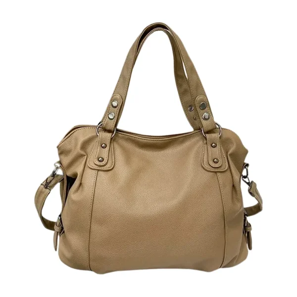 Grand sac à main souple beige