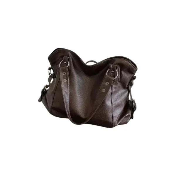 Grand sac à main souple marron
