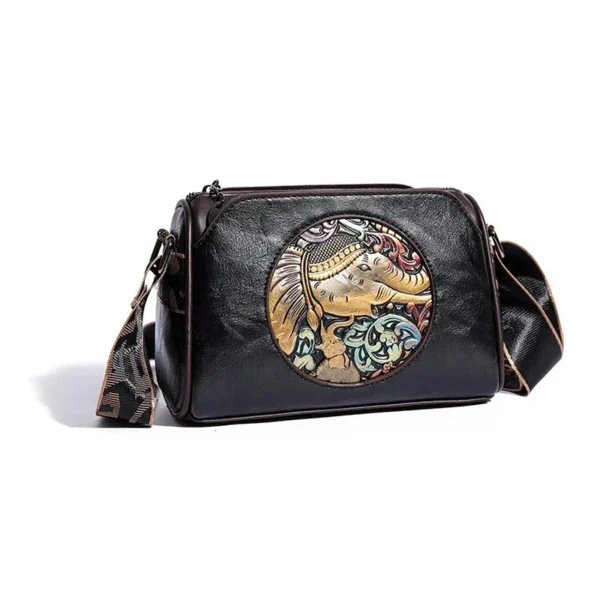 Petit sac à main éléphant brodé noir