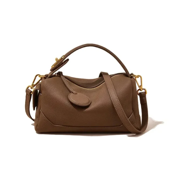 Petit sac à main en cuir camel