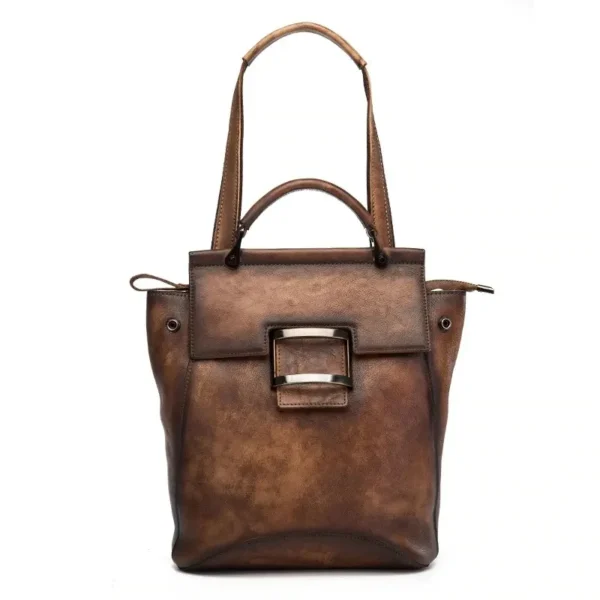 Sac à dos à main en cuir multipoches réglable