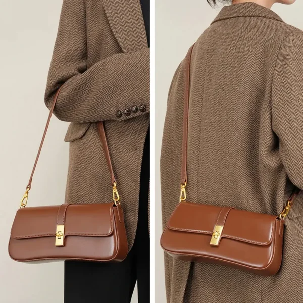 Sac à main cuir femme élégant avec ses détails dorés