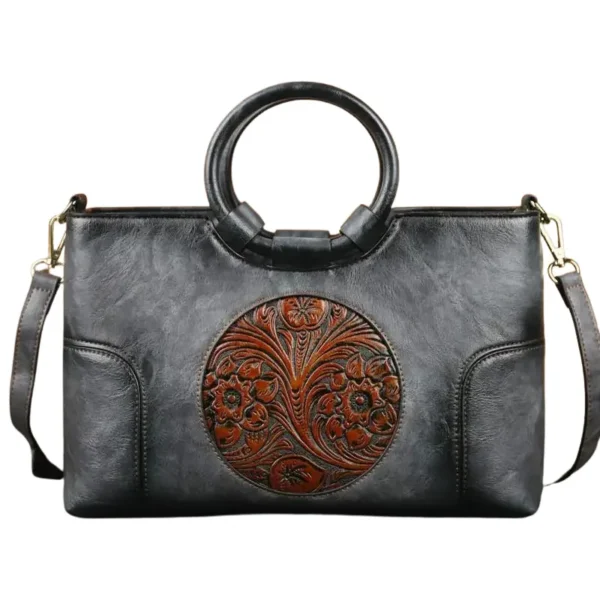 Sac à main vintage femme gris