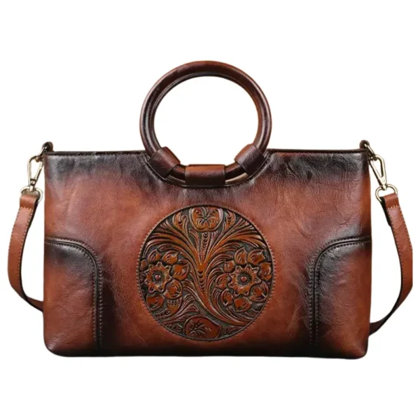 Sac à main vintage femme marron