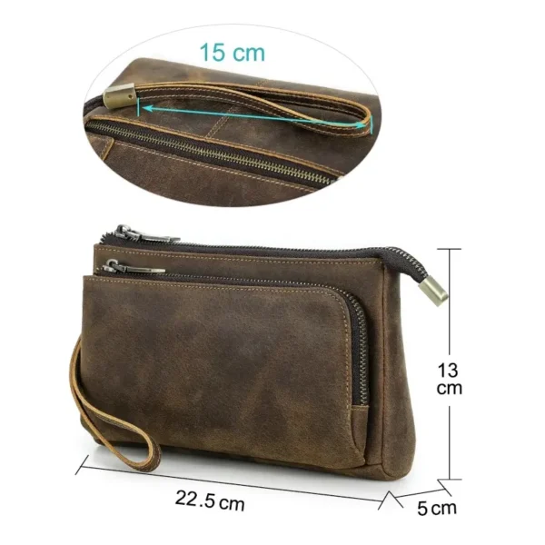 Pochette en cuir pour homme dimensions