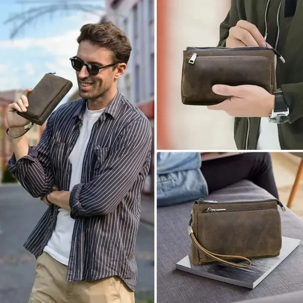 Pochette en cuir pour homme élégante