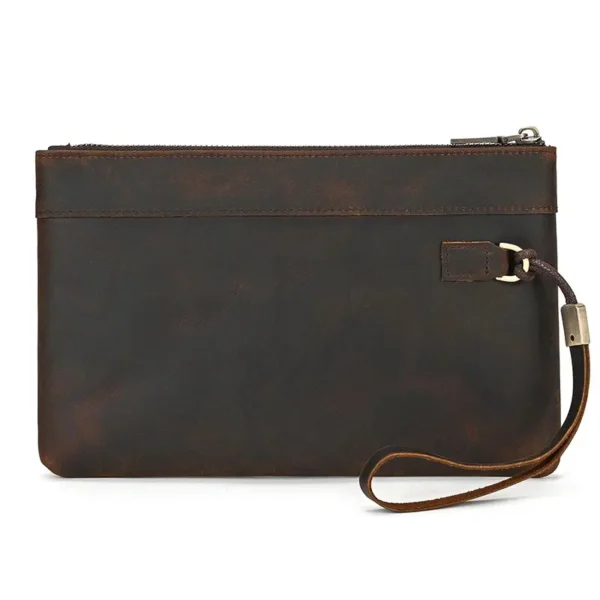 Pochette sac à main en cuir marron