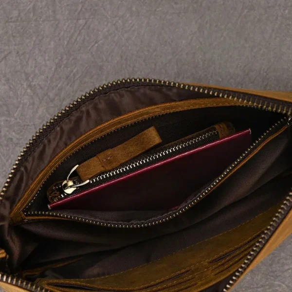 Pochette sac à main en cuir multipoche