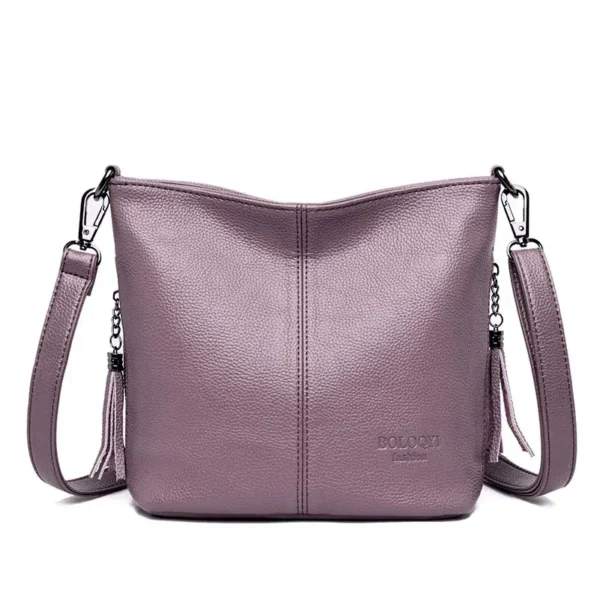 Sac à main blanc en bandoulière violet