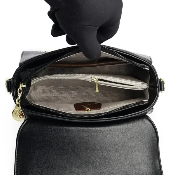 Sac à main bleu rétro multipoche