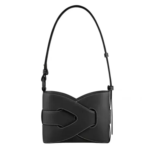 Sac à main camel en cuir noir