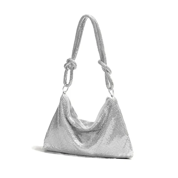 Sac à main doré tendance argenté