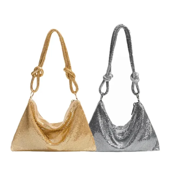 Sac à main doré tendance brillant