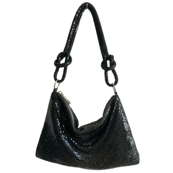 Sac à main doré tendance noir