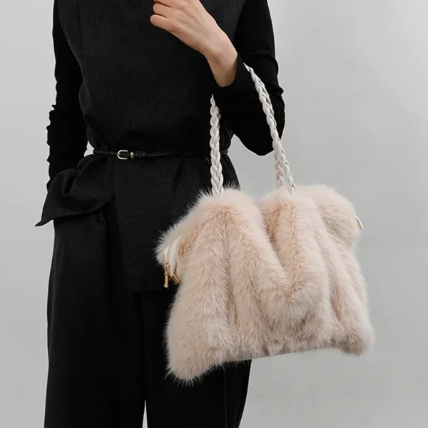 Sac à main femme en fausse fourrure chic