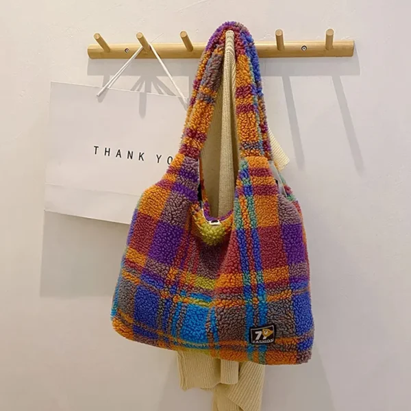 Sac à main femme multicolore en peluche