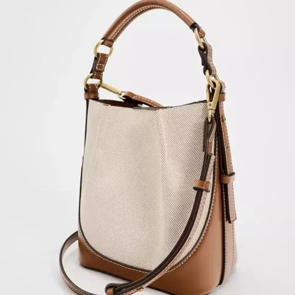 Sac à main rectangulaire en bandoulière noir et camel haute qualité