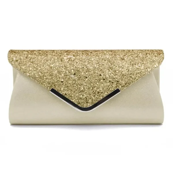 Sac à main rose pochette brillante doré