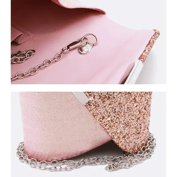 Sac à main rose pochette brillante haute qualité