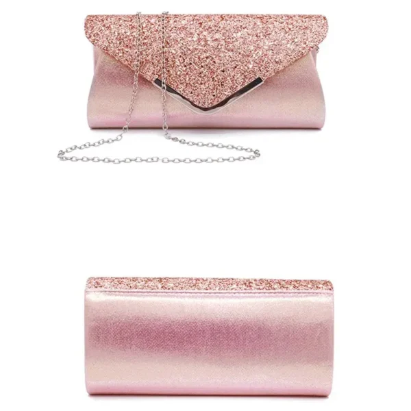 Sac à main rose pochette brillante tendance