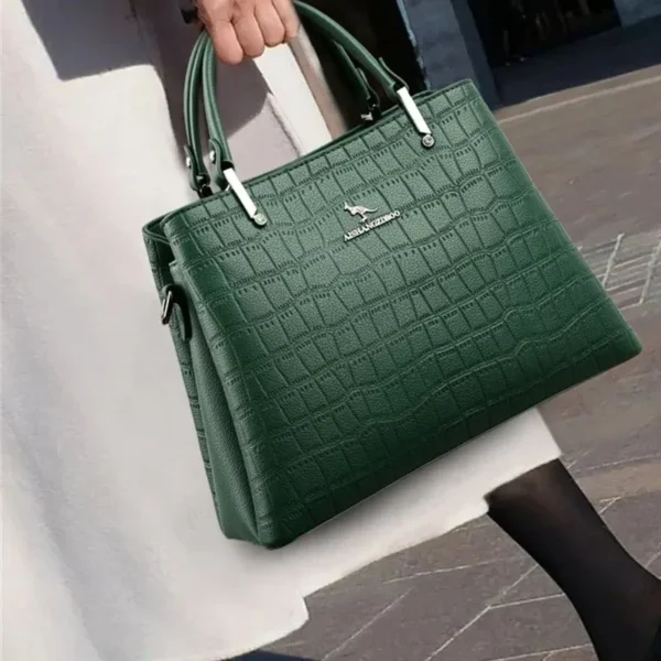 Sac à main vert élégant noir chic