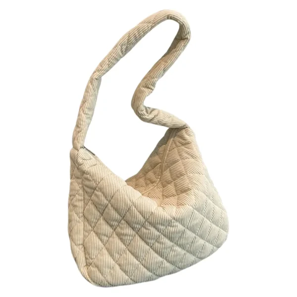 Sac à main vert en velours côtelé beige