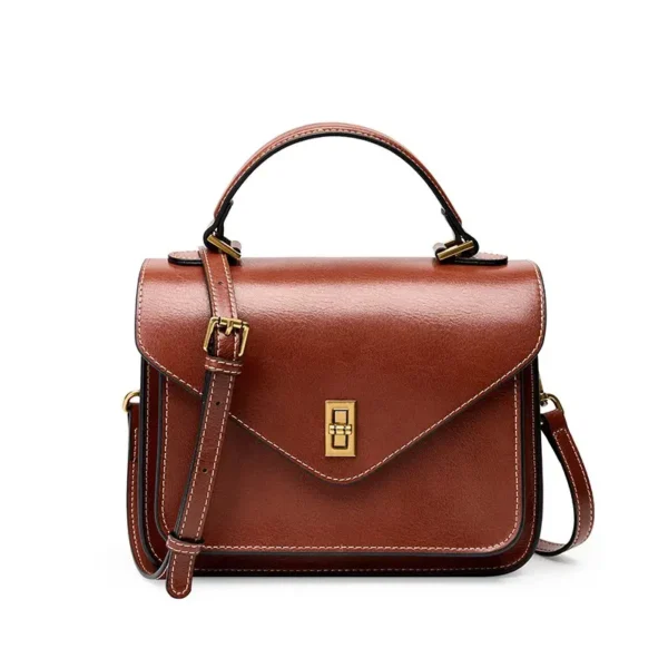 Sac à main vert rétro marron