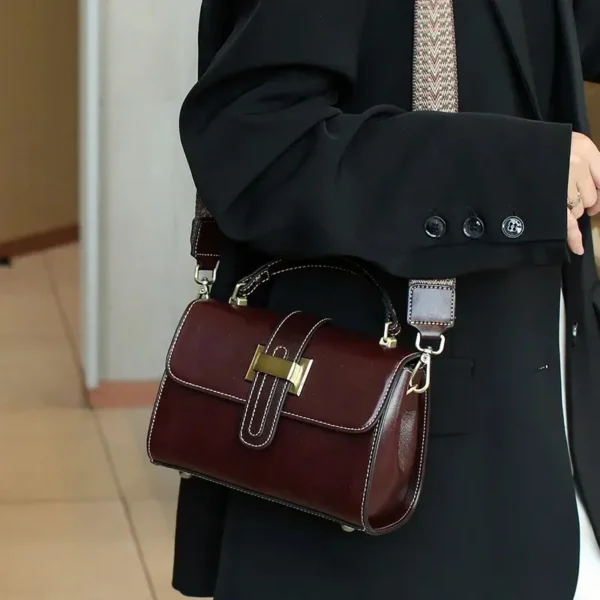 Sac à main vintage pour femme en cuir