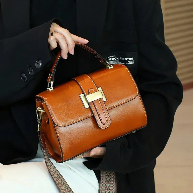 Sac à main vintage pour femme en cuir fashion