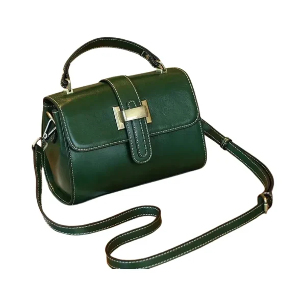 Sac à main vintage pour femme en cuir vert