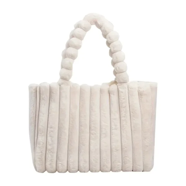 Sac à main noir en fourrure blanc