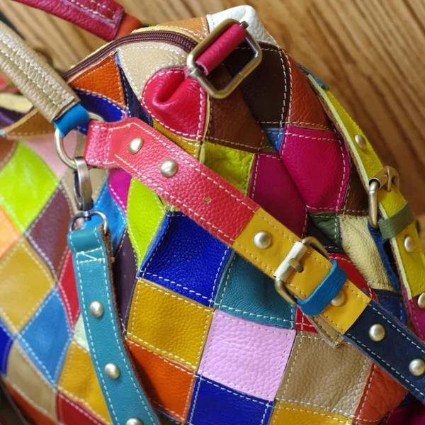 Grand sac à main multicolor details