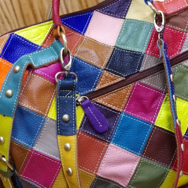 Grand sac à main multicolore fermeture