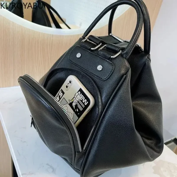 Sac à dos à main en cuir réglable fermeture