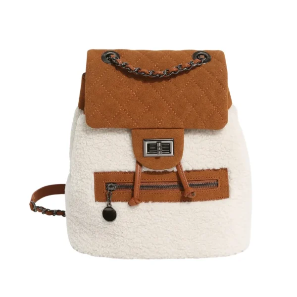 Sac à dos à main en peluche blanc