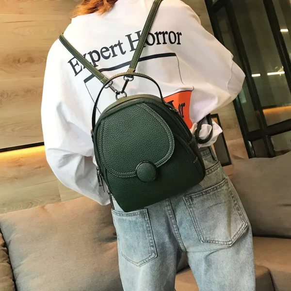 Sac à dos à main petit format presentation vert foncé