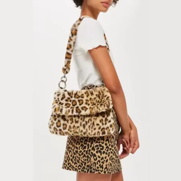 Sac à main bandoulière grande capacité en peluche – Image 2