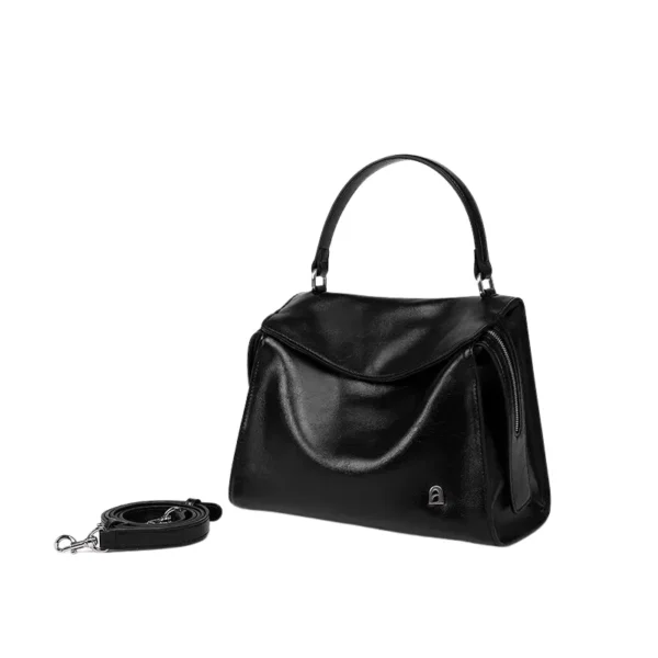 Sac à main femme en cuir souple noir