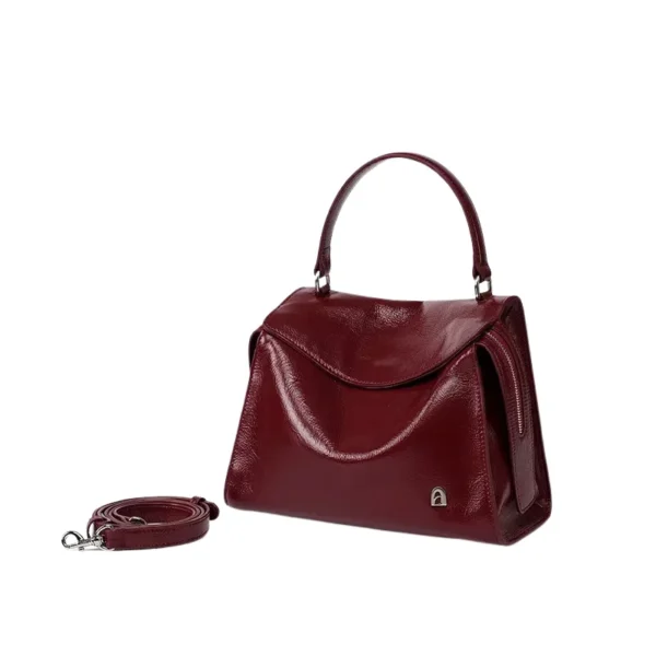 Sac à main femme en cuir souple rouge