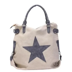 Sac à main femme étoile beige