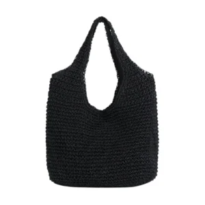 Sac à main femme tissé noir