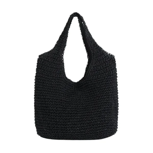 Sac à main femme tissé noir