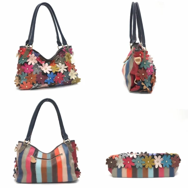 Sac à main vintage fleuri details