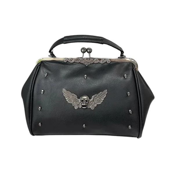 Sac à main vintage noir tête de mort image principal